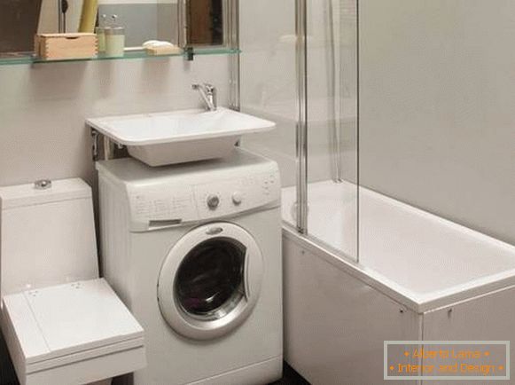 lavadora en el diseño del baño, foto 4