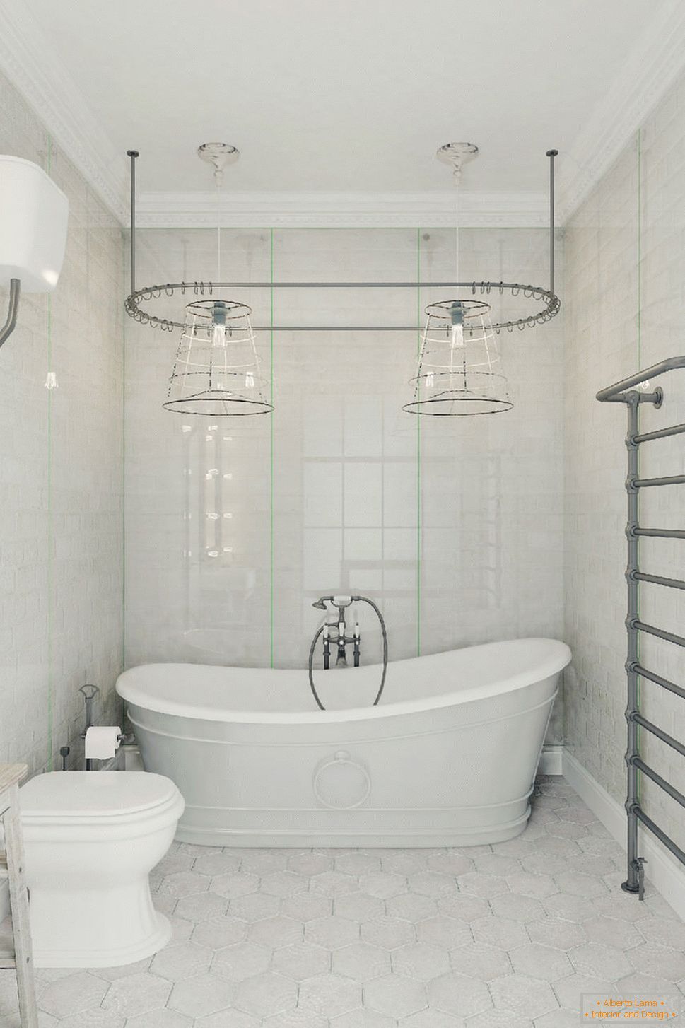 Interior de un baño pequeño combinado con un inodoro