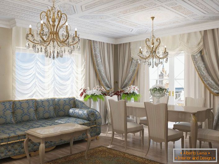 La sala de estar en el estilo Art Nouveau hará hincapié en el exquisito gusto del dueño de la casa.