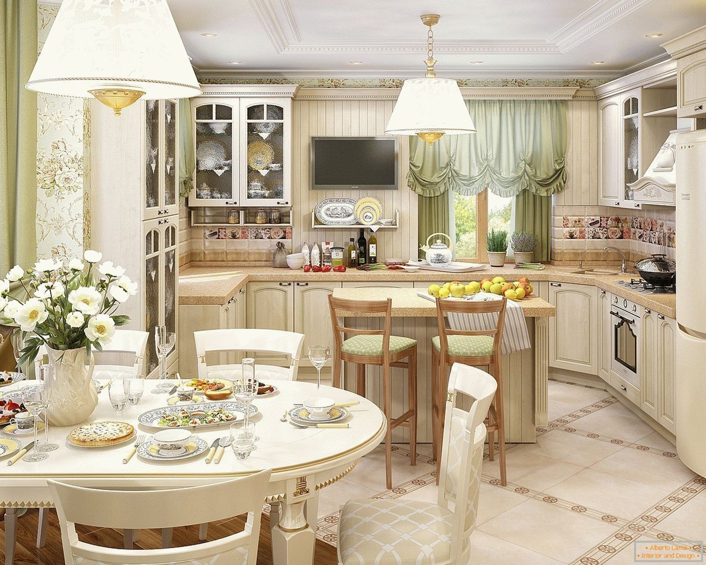 Interior de cocina en estilo provenzal