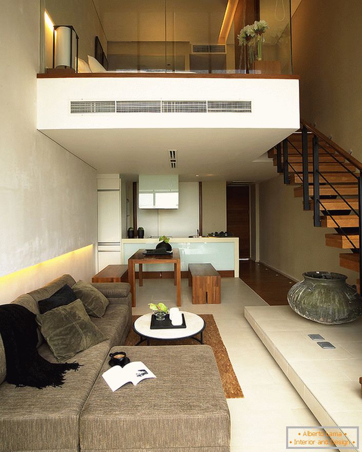 Un apartamento de dos niveles es una variante moderna de una vivienda.
