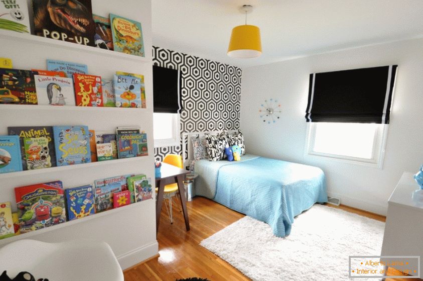 Hermosos y simples estantes para la habitación de los niños