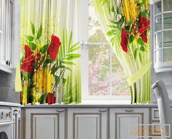 hermosas cortinas modernas en la foto de la cocina, foto 29