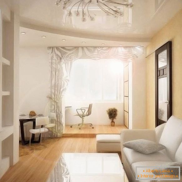 Diseño de apartamento de una habitación con balcón