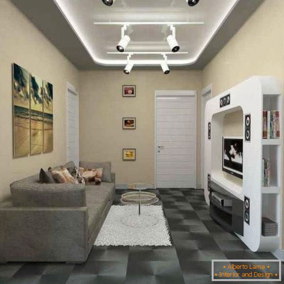 Diseño moderno de un apartamento de dos habitaciones en estilo de alta tecnología