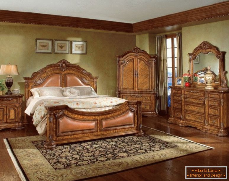atractivo-diseño-ideas-para-dormitorio-clásico-decoración-con-mejor-cama-dentro-gran-armario-cerca-gran-almacenamiento-cerca-agradable-pared-en-piso de madera