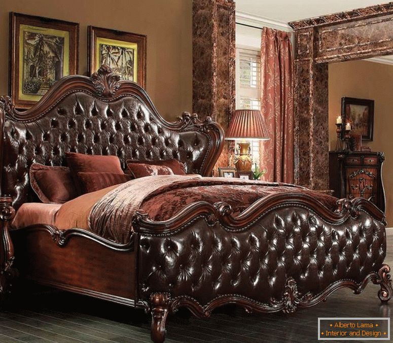 tradicional-cama-oscuro-marrón-pu-cereza-roble-trineo-ac-chateau-b1
