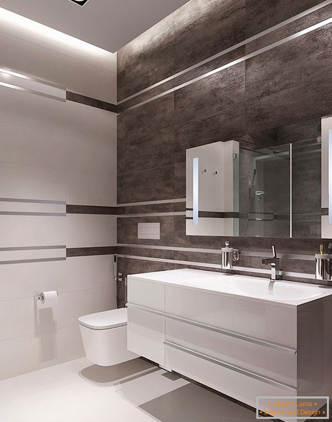 Interior de un baño estricto en un apartamento masculino