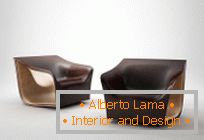 Conjunto de cuero: sofá y sillones, del diseñador Alex Hull
