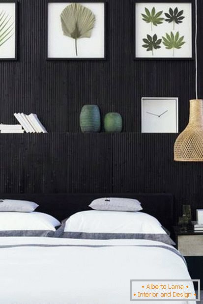 Papel tapiz de bambú en el dormitorio
