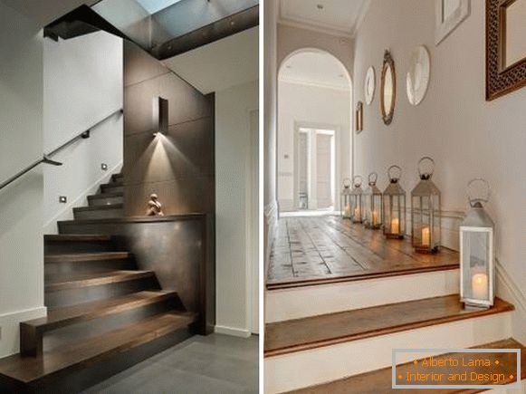 Escaleras de retroiluminación en la casa - ideas de diseño de fotos