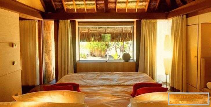 Diseño de dormitorio en el hotel The Brando