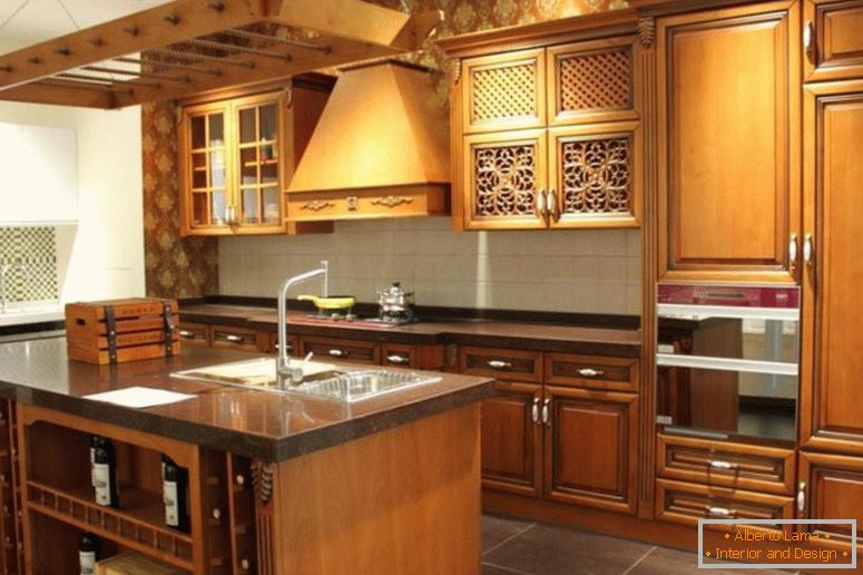 moda-armario de madera-para-cocina-diseño iluminación-idea-en-techo-a lo largo negro-granito-encimera-cocina-isla_blanco-blanco-azulejo-pared-trasera-jpg