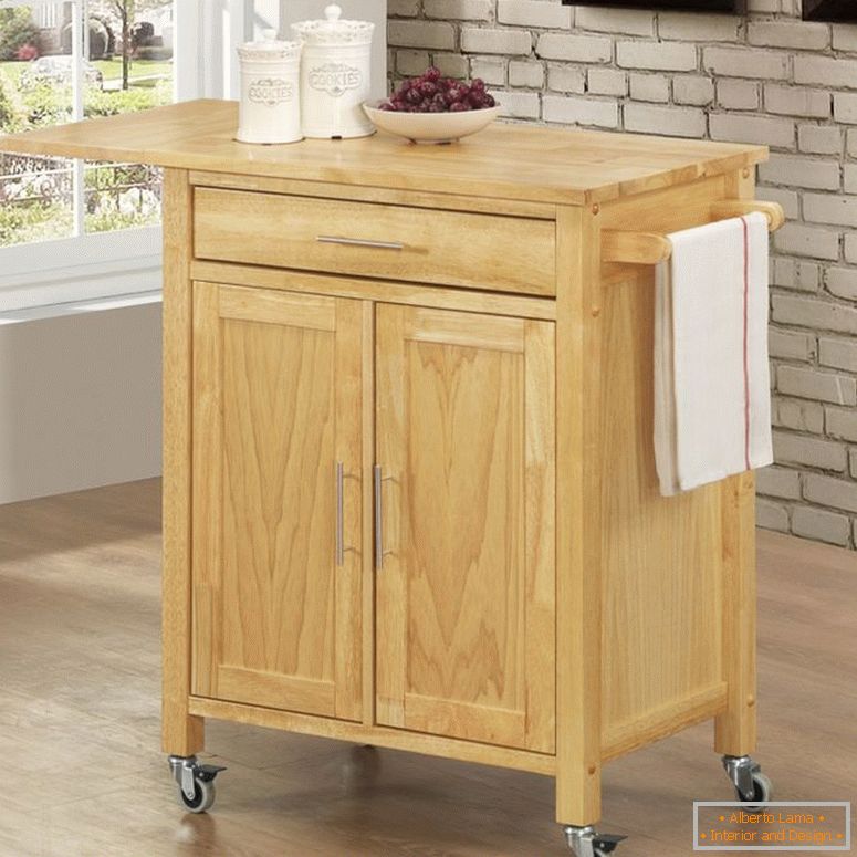 kitchen-islands-cart-having-steel-wheels-with-drop-leaf-made-of-wood-en-natural-laquer-finished-as-well-as-kitchen-utility-cart-on-wheels-plus- pintado-cocina-isla-con-ruedas