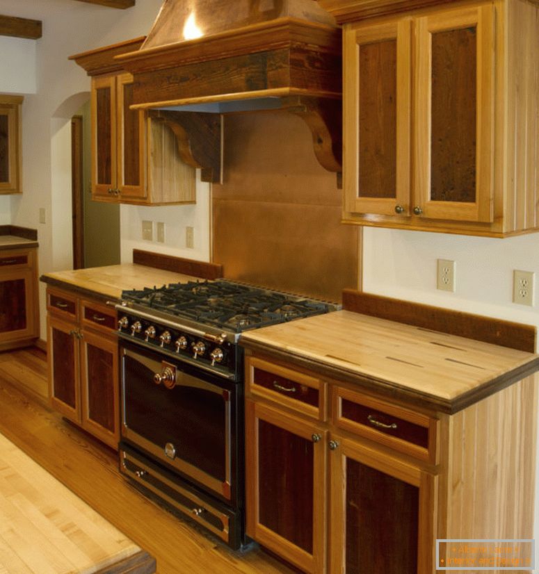 mozaic-teak-wood-kitchen-cabinets-design-ideas-for-small-space-with-futuristic-wooden-range-hood-and-bevel-edge-countertops-style-plus-fascinating-backsplash-as-well- as-types-of-wood-for-kitchen-cabin