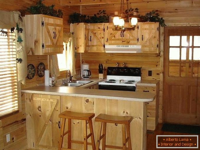 cocina hecha de madera con sus propias manos, foto 19
