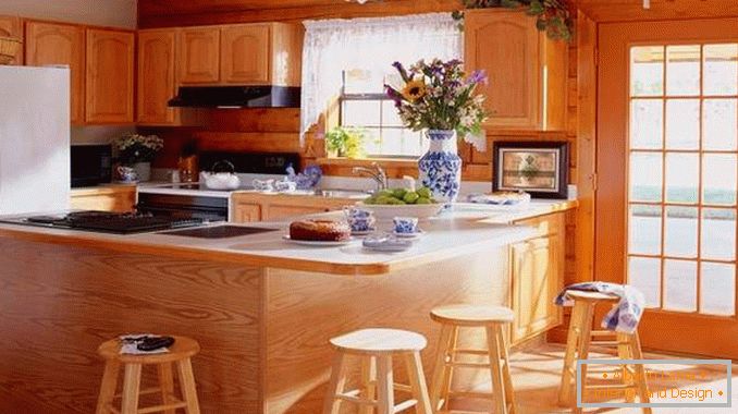 cocina hecha de madera con sus propias manos en un estilo moderno, foto 3