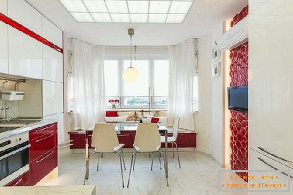 El diseño de una sala de cocina cuadrada de 20 m2, foto 25