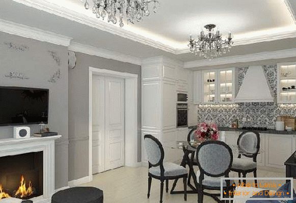 El diseño interior de la cocina de la sala es de 20 m2, foto 31