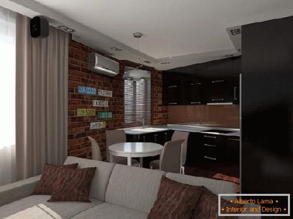 El diseño interior de la cocina de la sala es de 20 m2, foto 36