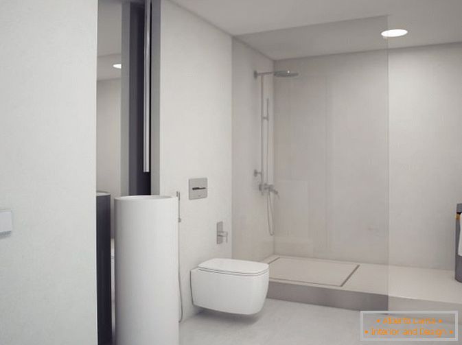 Apartamento estudio de baño en color blanco
