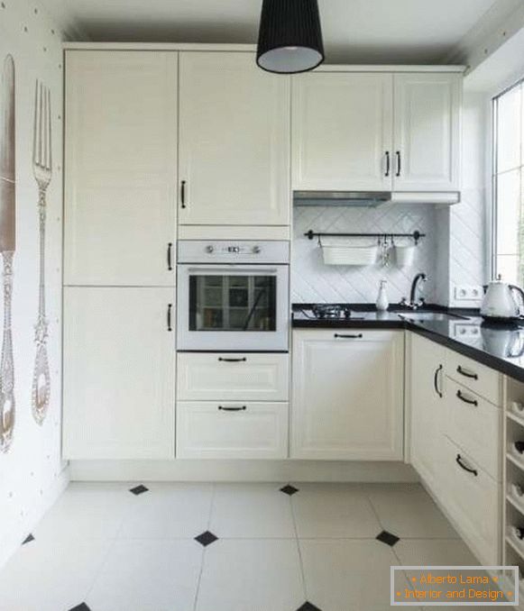 Pequeños apartamentos estudio - diseño de cocina en la foto
