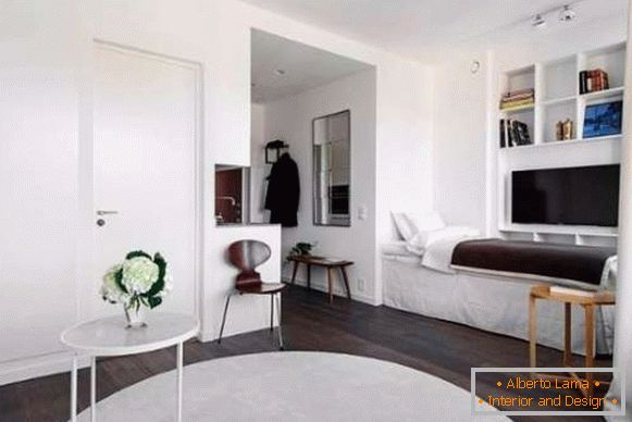 Pequeños apartamentos tipo estudio - dormitorio de diseño en la foto