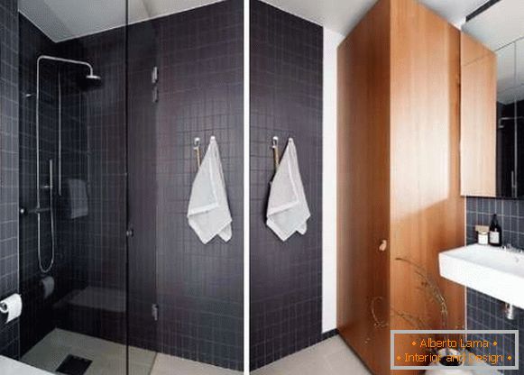 Estudio pequeño apartamento - diseño de interiores de baño en la foto