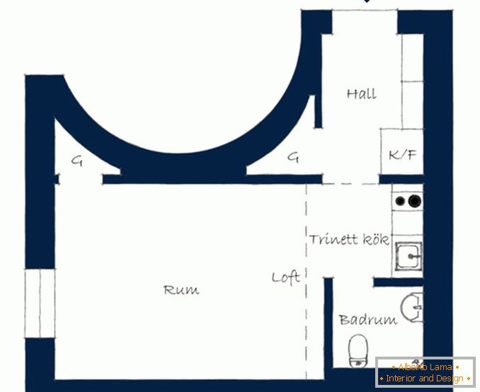 Plan de un pequeño apartamento