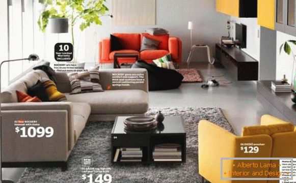 Diseño de sala de estar con muebles IKEA