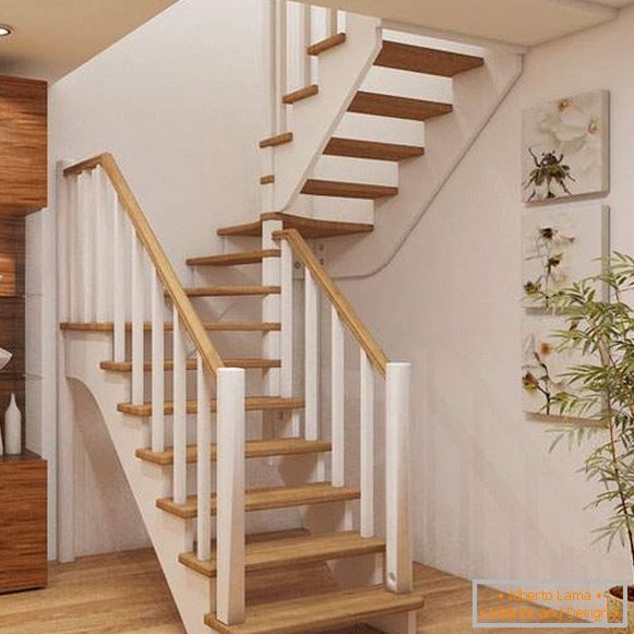 Tipos de escaleras en una casa privada en forma y materiales