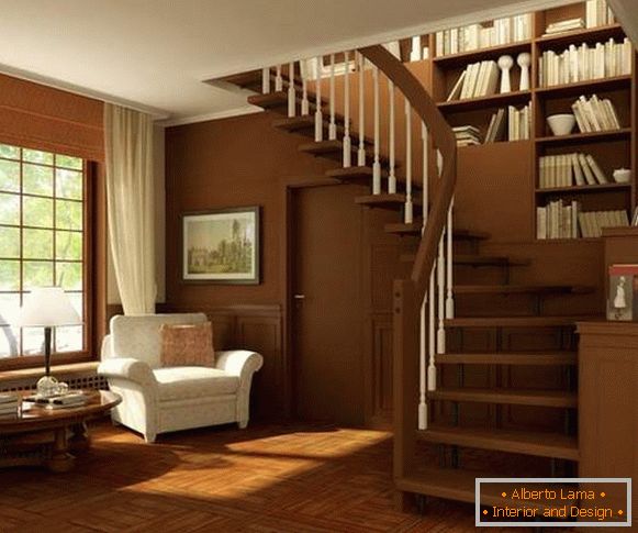 Decoración de escaleras en una casa privada - tipos de escaleras en el interior