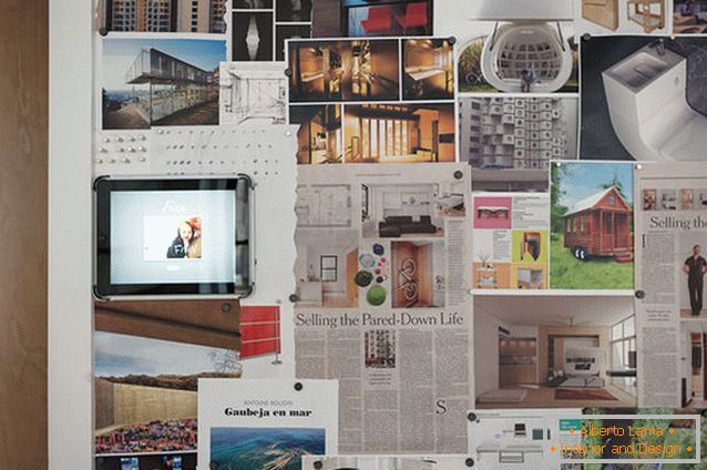 Fotos en la pared del transformador de apartamentos multifuncional en Nueva York