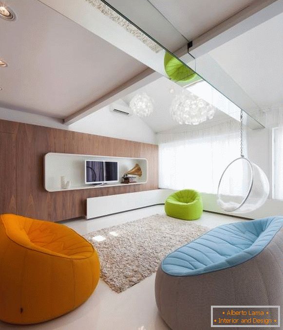 Diseño interior inusual en el estilo loft