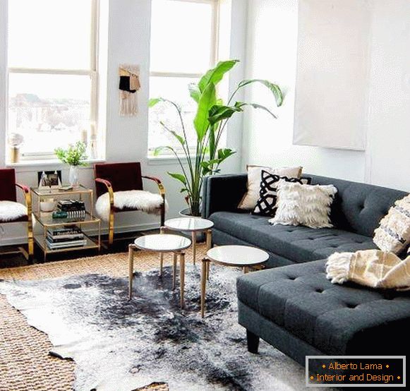 Estilos populares en el interior de la sala de estar - diseño urbano