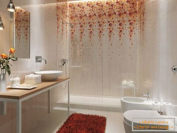 Azulejo de baño con motivos de flores