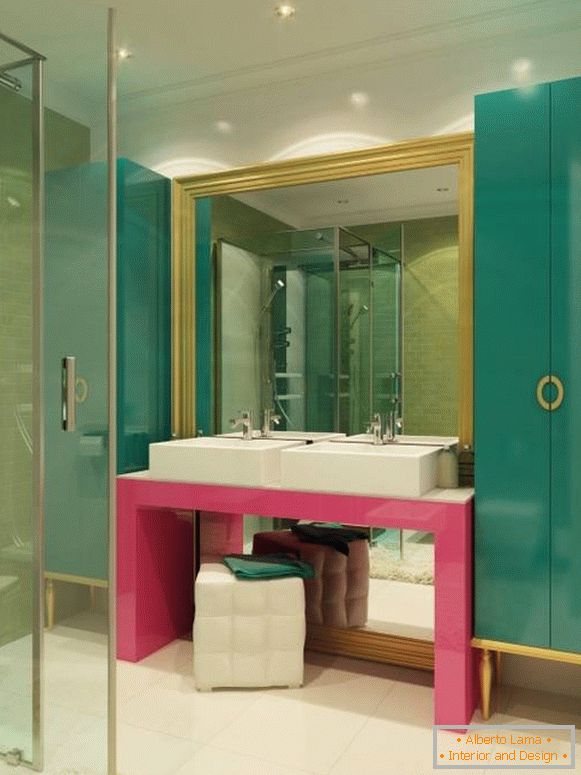 Esquema de color inusual en baño 2015