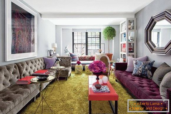 Hermosos sofás en el diseño de la sala de estar 2015