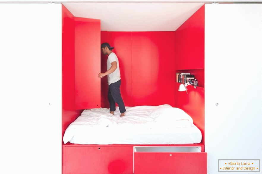 Dormitorio en los apartamentos de Mighty Mouse de Nicholas Gurney