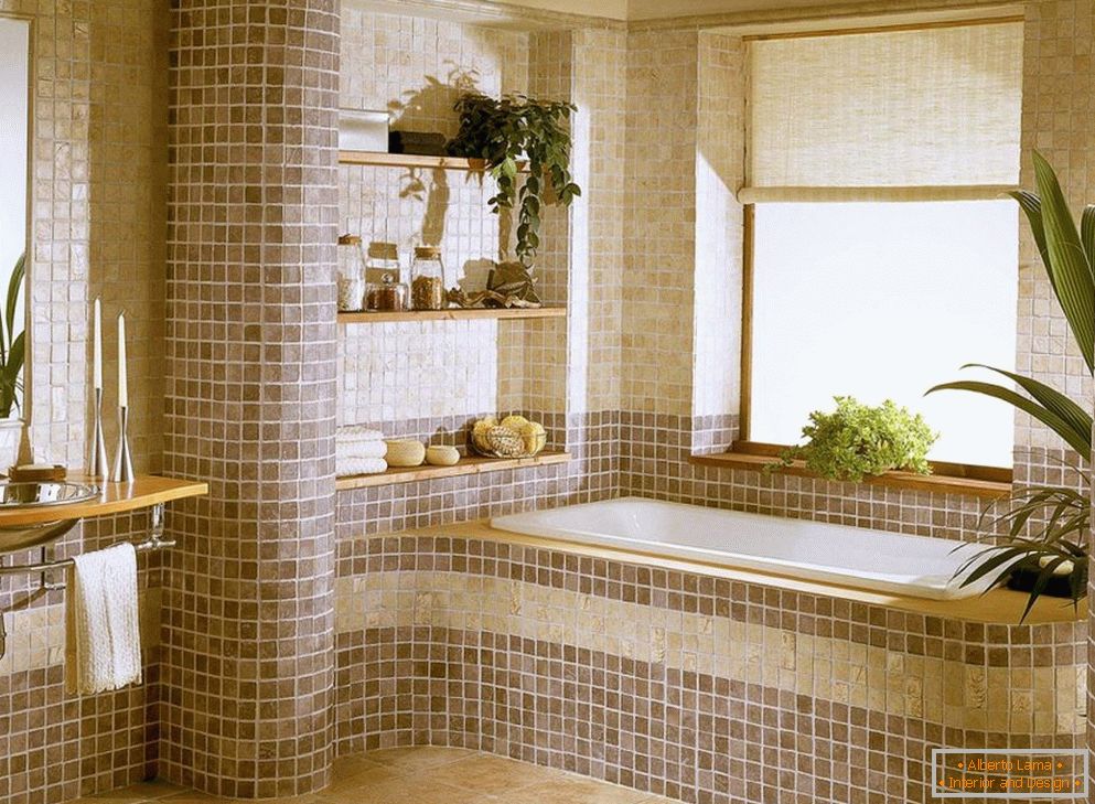 Mosaico en el interior del baño