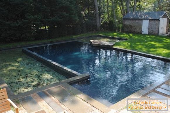 Foto de piscinas en el patio de casas privadas - piscina de hormigón
