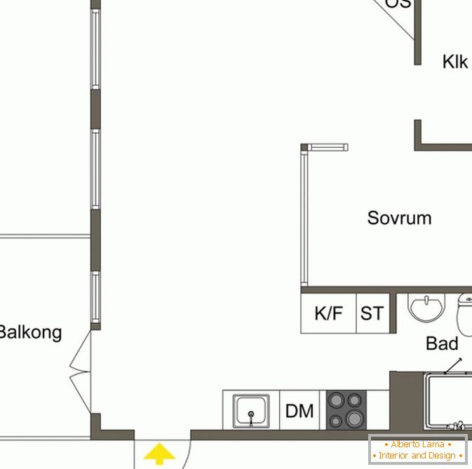Planificación de apartamento en estilo escandinavo