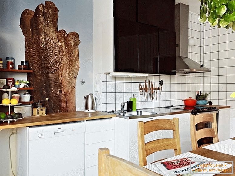 Interior de la cocina en estilo escandinavo