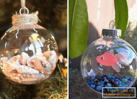 Bolas de árbol de Navidad transparentes con sus propias manos