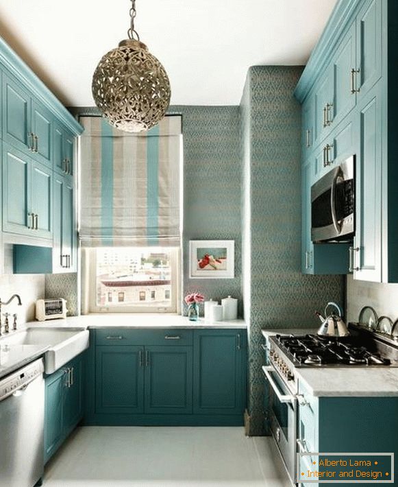 Diseño de cocina en azul