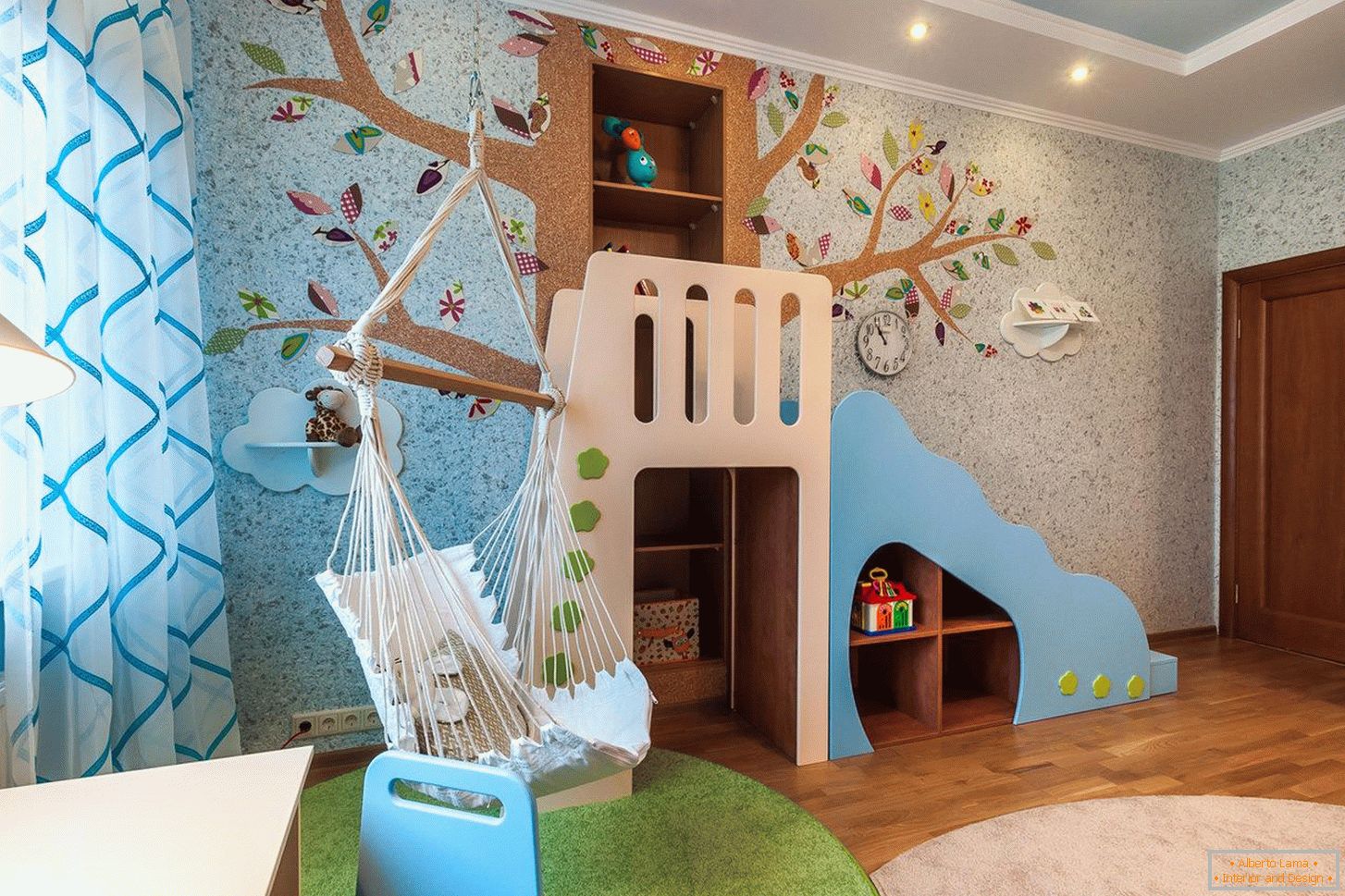 Diseño de pared en la habitación de los niños