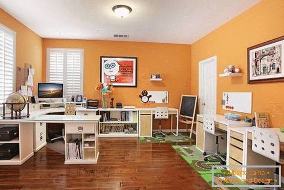 orange-wall-home-office