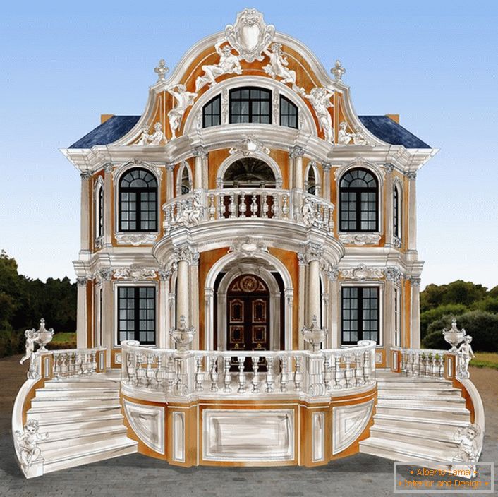 Proyecto de lujo de una casa en el estilo barroco.