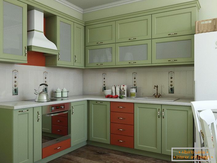 Suavemente color oliva es ideal para la decoración de interiores en el estilo mediterráneo. 