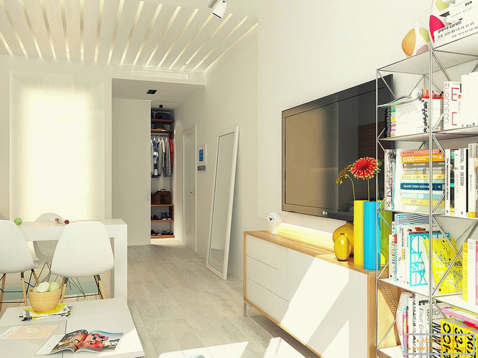 Interior de un pequeño apartamento estudio